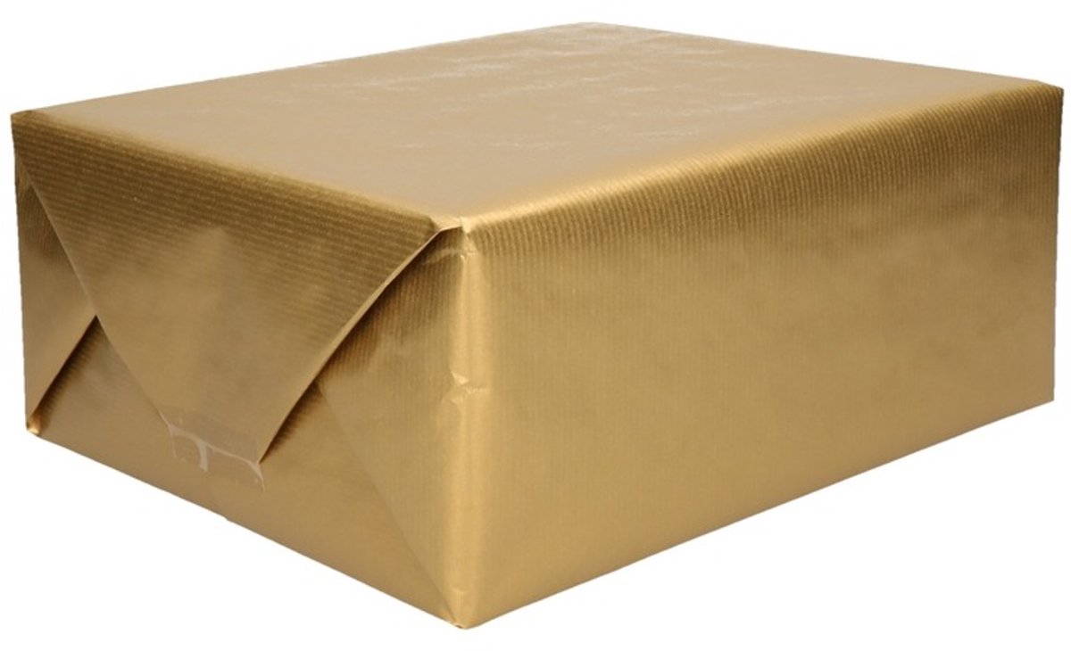 4x stuks rollen Kraft inpakpapier goud - 200 x 70 cm - kadopapier / cadeaupapier / schoolboeken kaften