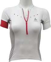 Odlo Stand-Up Collar S/S 1/2 Zip Gavia 410891-10000, Vrouwen, Wit, T-shirt, maat: XXL
