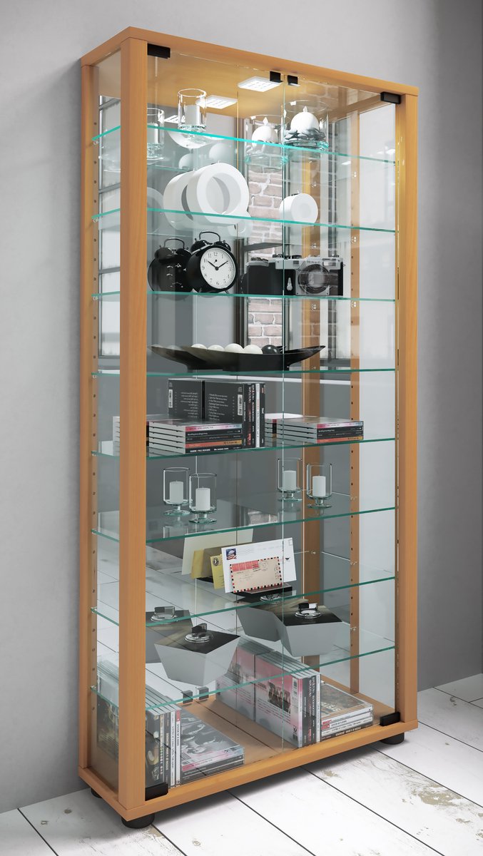 VCM Bois verre vitrine de collection vitrine de verre vitrine de stand  vitrine Lumo Mini - sans éclairage