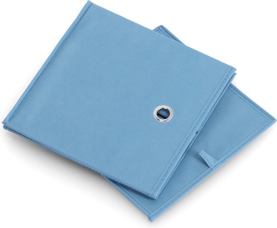 Panier de rangement/panier d'armoire Zeller - 4x - 22 litres - bleu - 28 x 28 x 28 cm