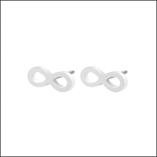 Aramat jewels ® - Zweerknopjes oorbellen infinity forever zilverkleurig chirurgisch staal 11mmx5mm