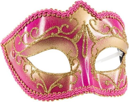 Masker ogen met goudband roze | bol.com