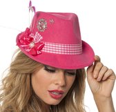 Tiroler hoed dames luxe roze