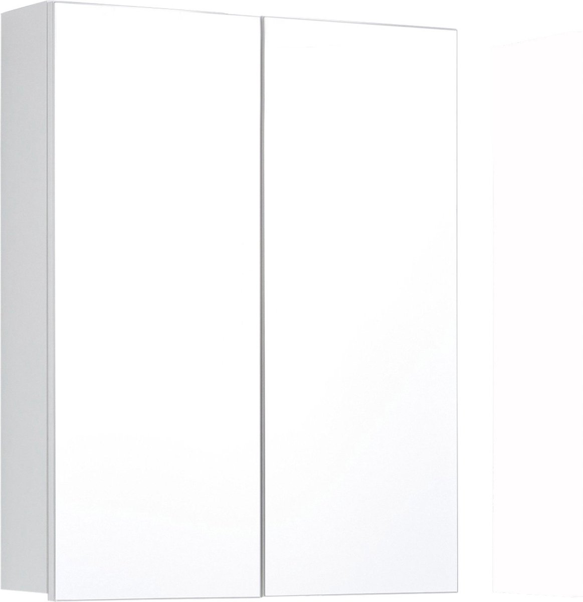 Trendteam Smart Living Badkamer spiegelkast Skin, 60 x 67 x 18 cm front spiegelglas, corpus wit melamine met veel opbergruimte, 60 x 67 x 18 cm (B x H x D)