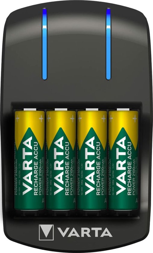 Varta - Chargeur de batterie Varta Plug avec LED- Siècle des Lumières + 4 Piles  AA