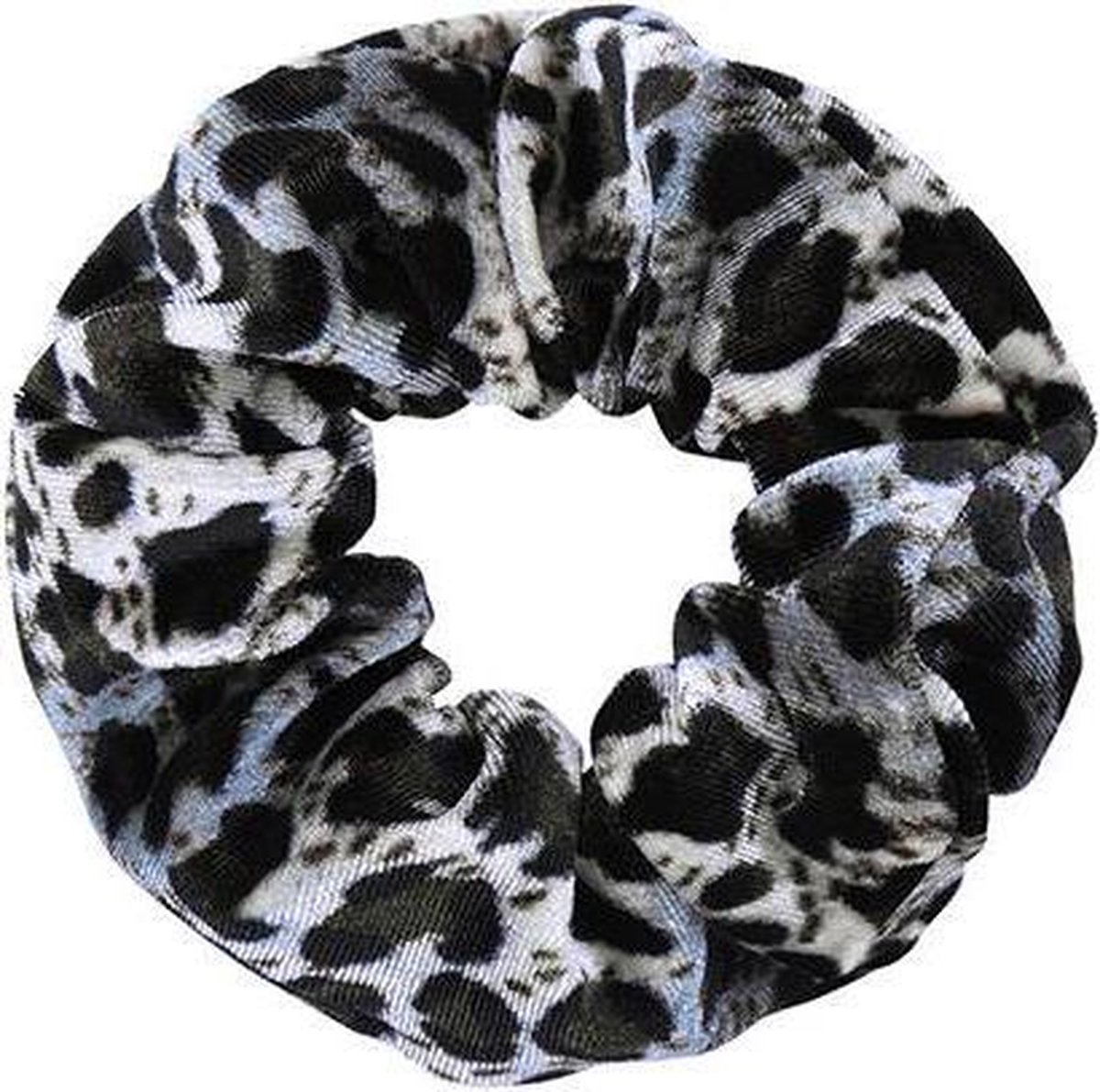 Joboly Scrunchie Sweet Panter 2 stuks - Luipaard Leopard Tijger Velvet Haarelastiek Haarwokkel - Dames - Zwart Wit