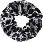 Joboly Scrunchie Sweet Leopard Velvet haarelastiek  - Dames - Zwart