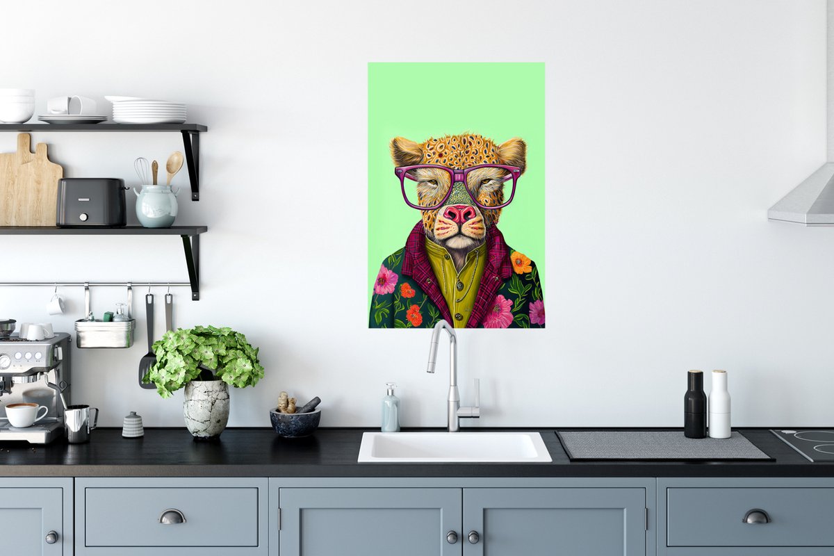 Poster Dieren - Bril - Hond - Design - 60x90 cm