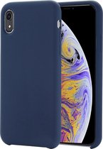 Four Corners Full Coverage Liquid siliconen hoesje voor iPhone XR (donkerblauw)