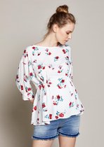 Blouse Desilya - Red Flower Print (B105), XS