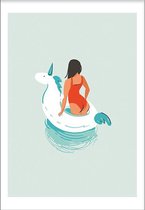 Unicorn floaty (29,7x42cm) - Wallified - Abstract - Poster - Print - Wall-Art - Woondecoratie - Kunst - Posters