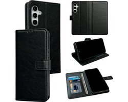 Casemania Hoesje Geschikt voor Samsung Galaxy A34 5G - Zwart - Portemonnee Book Case - Pasjeshouder en Magneetlipje
