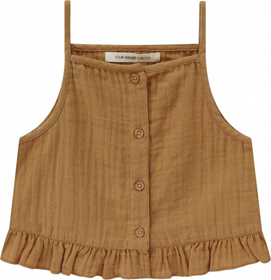 Your Wishes Jessica Muslin Tops & T-shirts Meisjes - Shirt - Bruin - Maat 146/152
