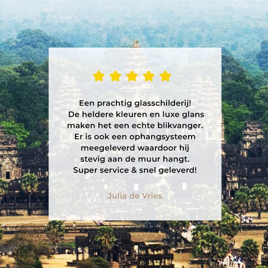 Vue aérienne du temple d'Angkor Wat au Cambodge Plexiglas 90x60 cm - Tirage photo sur verre (décoration murale plexiglas)