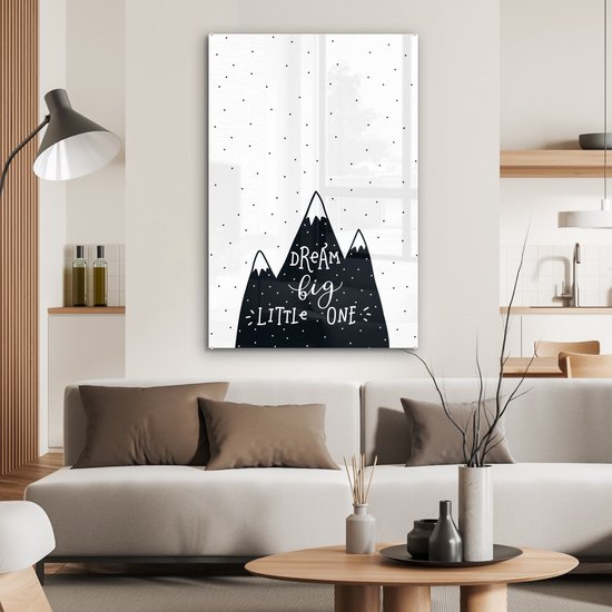 MuchoWow® Peinture sur verre 60x90 cm - Peinture acrylique sur verre - Citation - Enfant - Rêves - Garçons - Filles - Bébé - Enfant - Photo sur verre - Peintures