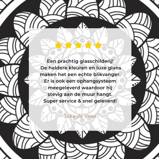 Peinture sur Verre - Mandala gracieux - 40x20 cm - Peintures sur Verre Peintures - Photo sur Glas