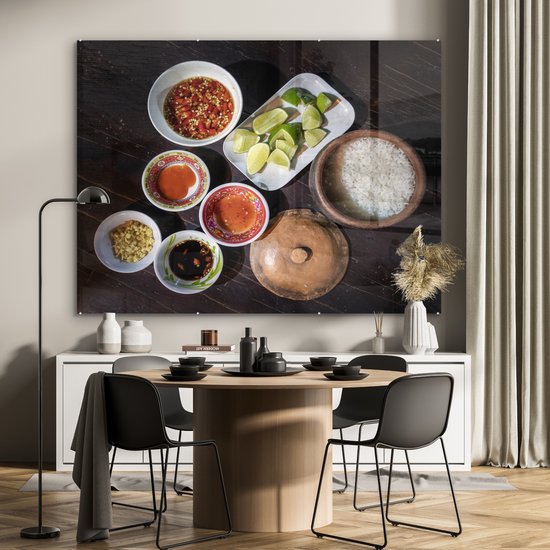 MuchoWow® Peinture sur verre 160x120 cm - Peinture sur verre acrylique - Riz vietnamien - Photo sur verre - Peintures