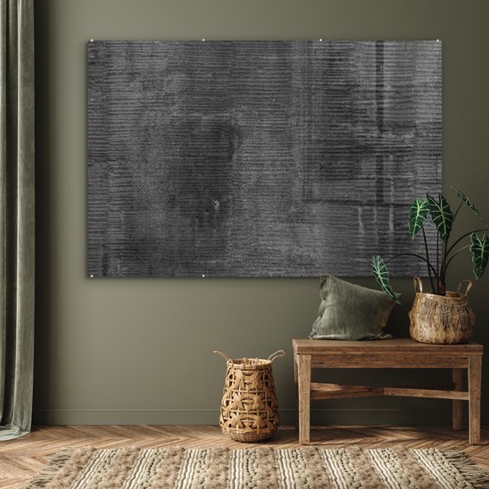 MuchoWow® Peinture sur verre 180x120 cm - Peinture sur verre acrylique - Béton - Grijs - Mur - Motifs - Photo sur verre - Peintures