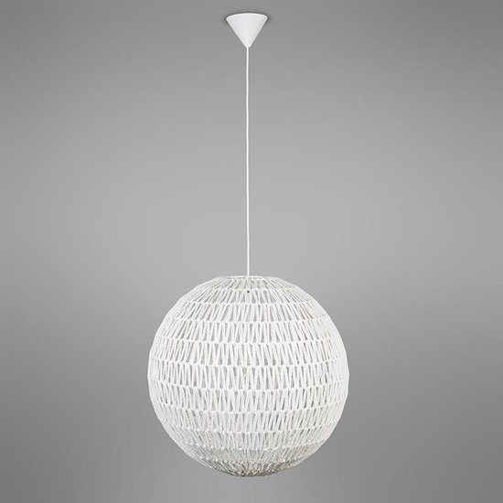QAZQA lina - Design Grote hanglamp - 1 lichts - Ø 600 mm - Wit - Woonkamer | Slaapkamer | Keuken