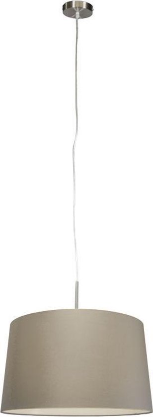 QAZQA combi - Lampe à suspension avec abat-jour - 1 lumière - Ø 450 mm - Taupe