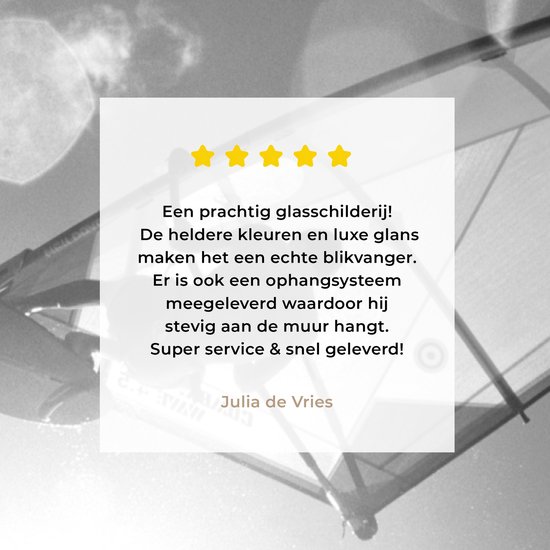 MuchoWow® Peinture sur verre 20x30 cm - Peinture sur verre acrylique - Une planche à voile fait un saut - noir et blanc - Photo sur verre - Peintures