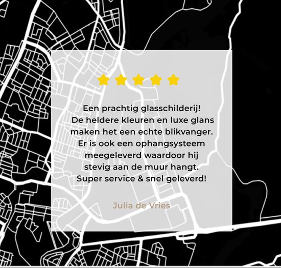 MuchoWow® Peinture sur verre - Carte - Haarlem - Plan de la ville - Carte - 90x60 cm - Peintures sur verre acrylique - Photo sur Glas