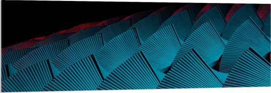 Acrylglas - Abstract Tafereel van Blauwe Vakken met Textuur - 150x50 cm Foto op Acrylglas (Met Ophangsysteem)
