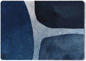 Mótif Artiste Marine - Blauwe wasbare deurmat met abstract patroon 85 cm x 115 cm - Deurmat binnen met print