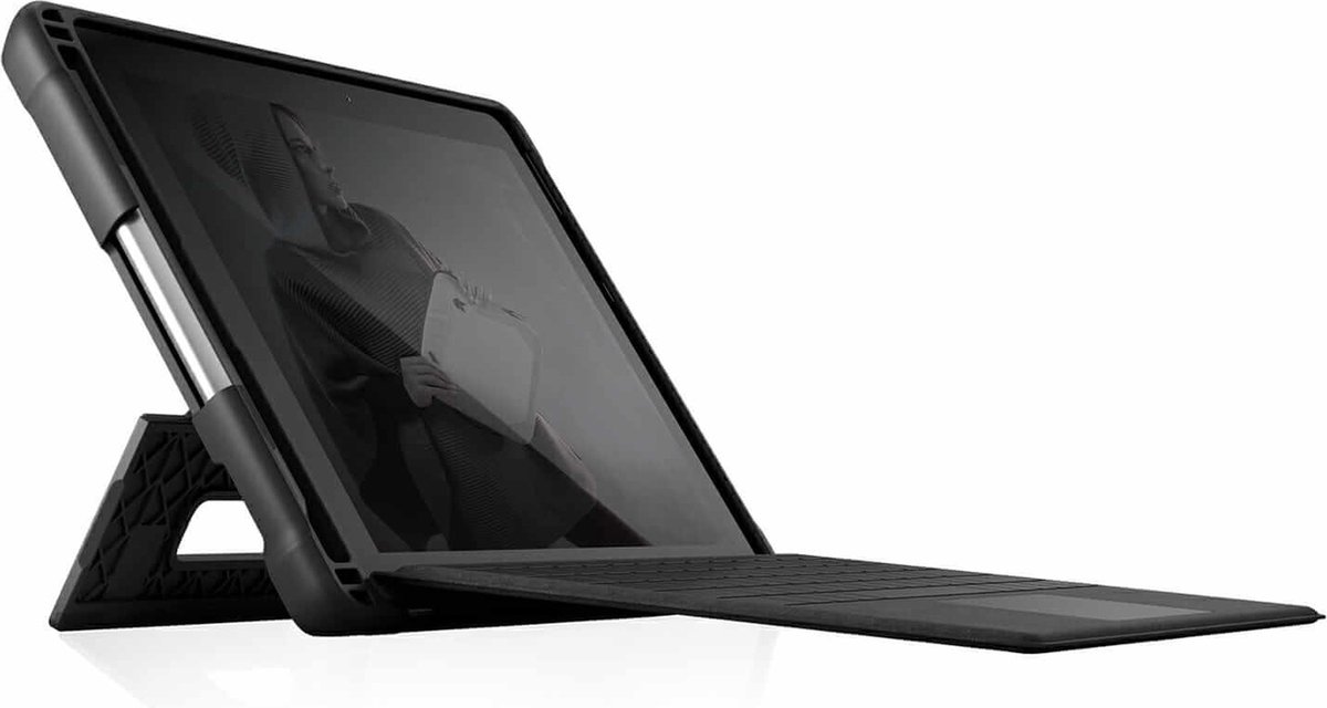STM Dux shell - geschikt voor de surface go, de surface go 2 en de surface go 3 - extra valbescherming - zwart