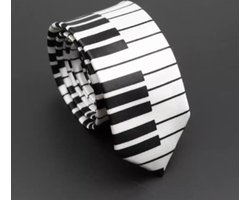 Akyol - Piano stropdas - zwart/wit stropdas - festival - foute party - foute feest - docent - carnaval - stropdas noten - noten stropdas - muziek stropdas - piano - feest – concert - stropdas - Ties - conservatorium Stropdas- piano – das