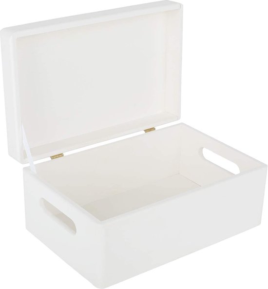 Creative Deco XL Bruine Grote Houten Doos Opbergdoos | 40 x 30 x 14 cm ( /- 1cm) | met Deksel | met Handgrepen | Perfect voor Documenten, Kostbaarheden, Speelgoed en Gereedschap, Kerstmis