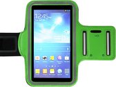 ADEL Sportarmband 5.5 Inch Microfiber Hoesje Geschikt voor LG G3 - Groen
