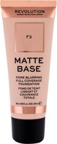 Makeup Revolution - Matte Base Foundation - Plně krycí a matující make-up 28 ml F3