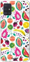 Casetastic Samsung Galaxy A51 (2020) Hoesje - Softcover Hoesje met Design - Tropical Fruits Print