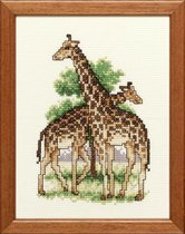 Twee giraffen borduren (pakket)
