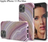 Apple iPhone 11 Pro Max Marmor Design Back Cover Hoesje - Roze & Goud