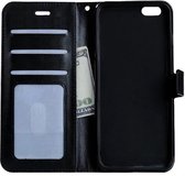 iPhone 5/5s/5SE Hoesje Wallet Case Bookcase Flip Hoes Leer Look Zwart