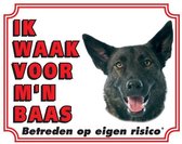 Hollandse Herder Waakbord - Ik waak voor mijn baas