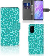 Bookcover Geschikt voor Samsung Galaxy S20 Hoesje Design Cracks Blue