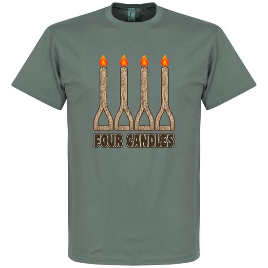 Four Candles T-Shirt - Grijs - M
