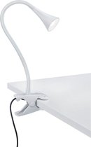 LED Klemlamp - Trion Vipa - 3W - Warm Wit 3000K - Glans Wit - Kunststof - BSE