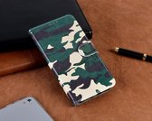 P.C.K. Hoesje/Boekhoesje/Bookcase Leger/Army/Camouflage geschikt voor Apple iPhone X MET GLASFOLIE