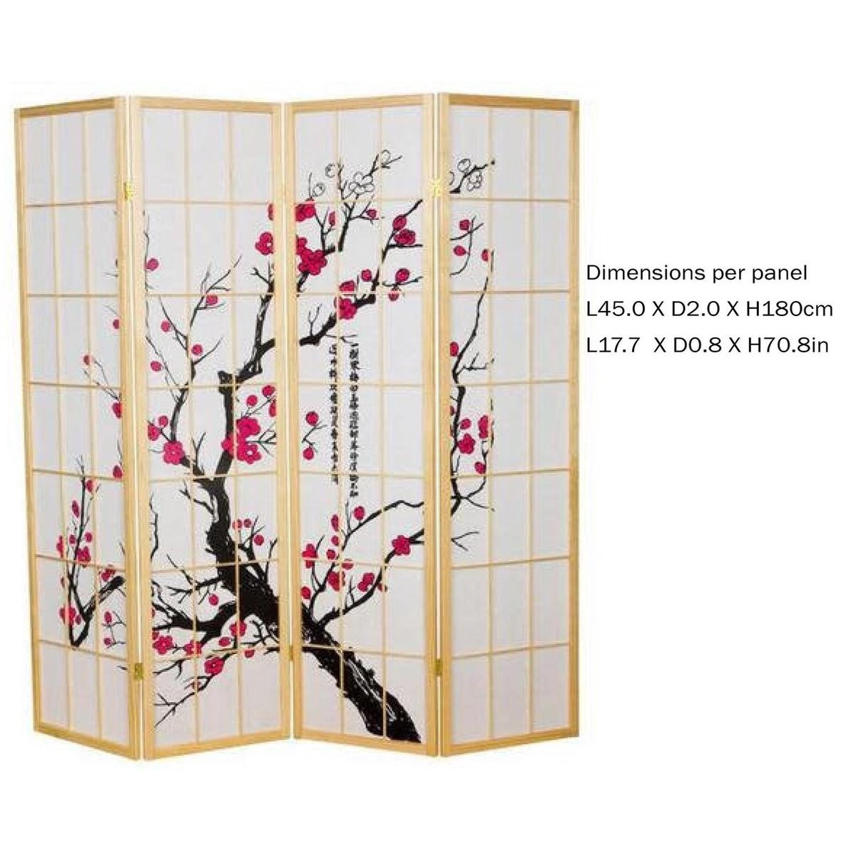 Fine Asianliving Kamerscherm B160xH180cm 4 Panelen Olifantenkudde