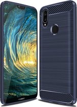 Ntech Soft Brushed TPU Hoesje Geschikt voor Huawei P20 Lite - Donker Blauw