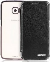 Samsung Galaxy S8 Folio Flip cover + Pasjes met ultra Dunne transparant TPU back cover Zwart - Ntech