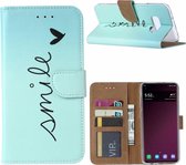 Ntech Samsung Galaxy S10e Smiley Design Booktype Kunstleer Hoesje Met Pasjesruimte