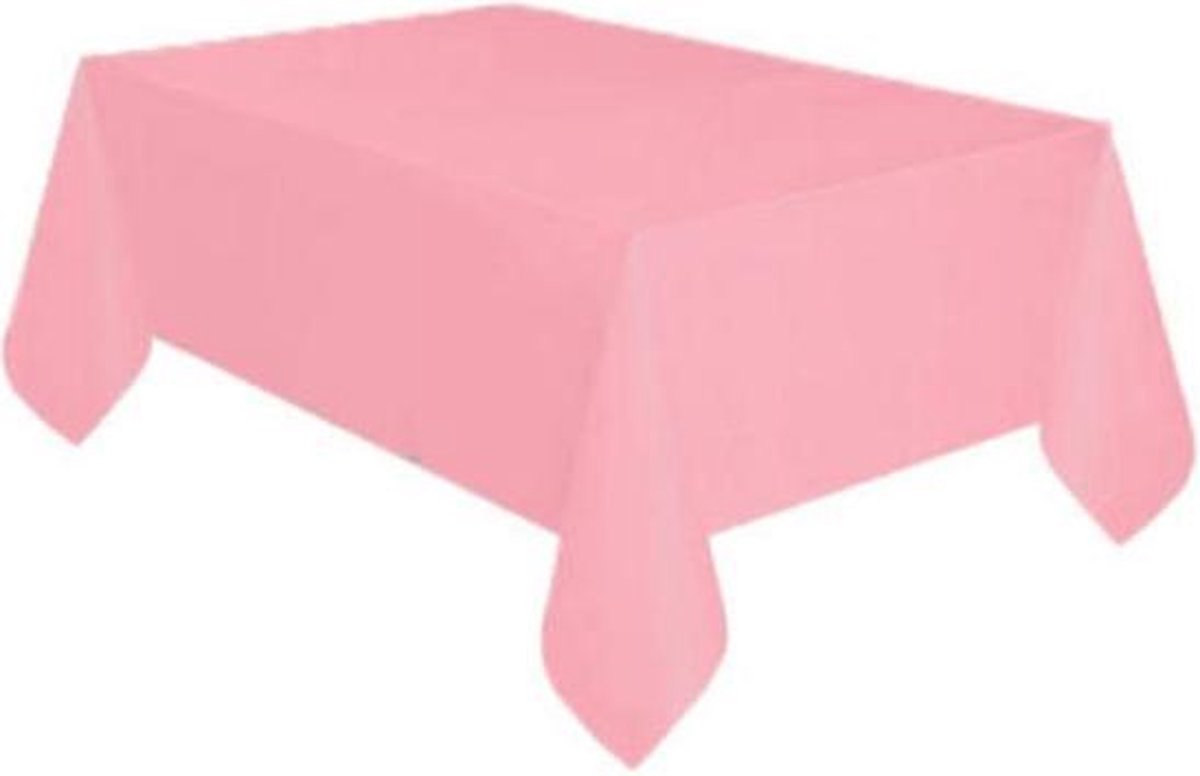 Tafelkleed Plastic roze XL 137x274cm / Let op dit is dun plastic geen tafelzeil - feestjes - Babyshower