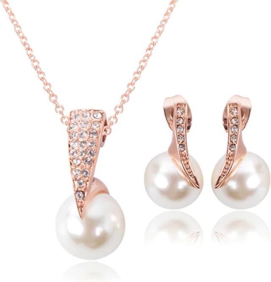 bracelet et boucles doreilles en perles deau douce naturelles Rose Parure de bijoux élégante avec collier 