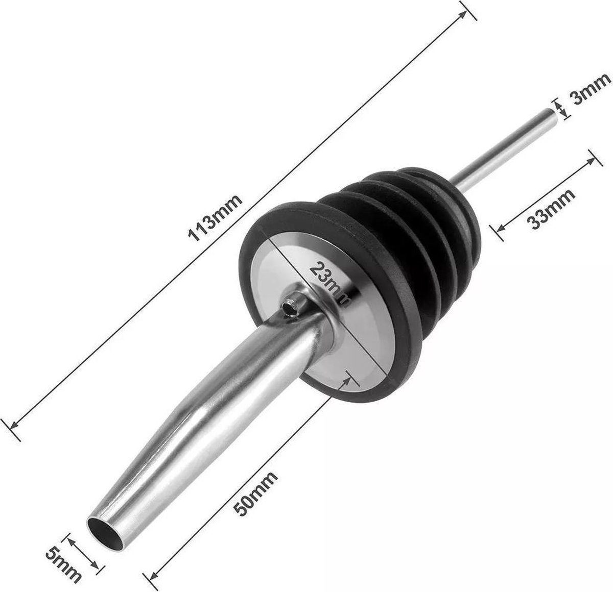 Premium RVS Schenktuit - Schenkdoppen - Wijn - Fles - Cocktail - 5 stuks