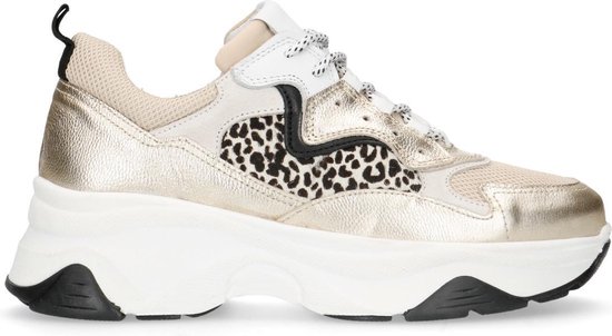 Sacha - Dames - Goudkleurige dad sneakers met cheetahprint - Maat 38 |  bol.com